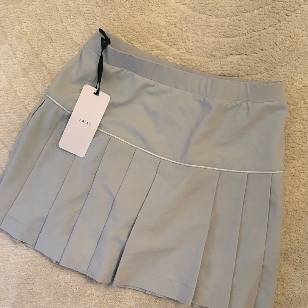 Varley Pale Blue Pleated Athletic Skirt
